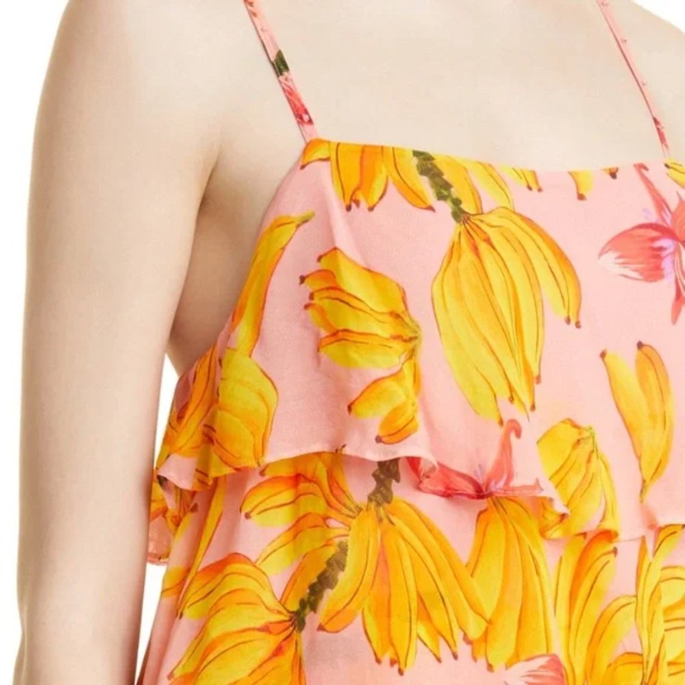 Farm Rio Banana Taste Irregular Midi Ruffle Dress - Picture 3 of 5